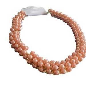 Rose Gold Pearl Statement Necklace